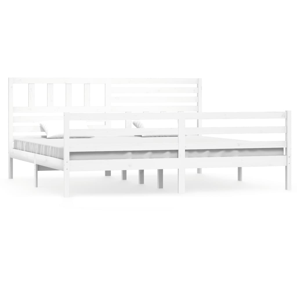 sengeramme 200x200 cm massivt træ hvid