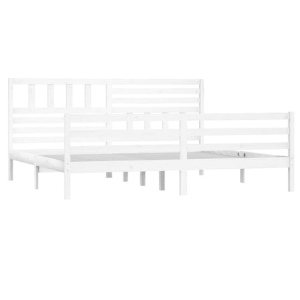 sengeramme 200x200 cm massivt træ hvid