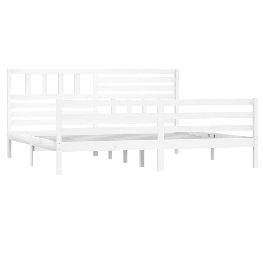 sengeramme 200x200 cm massivt træ hvid