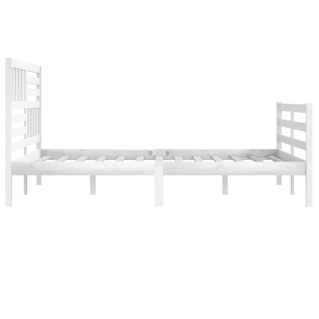sengeramme 200x200 cm massivt træ hvid