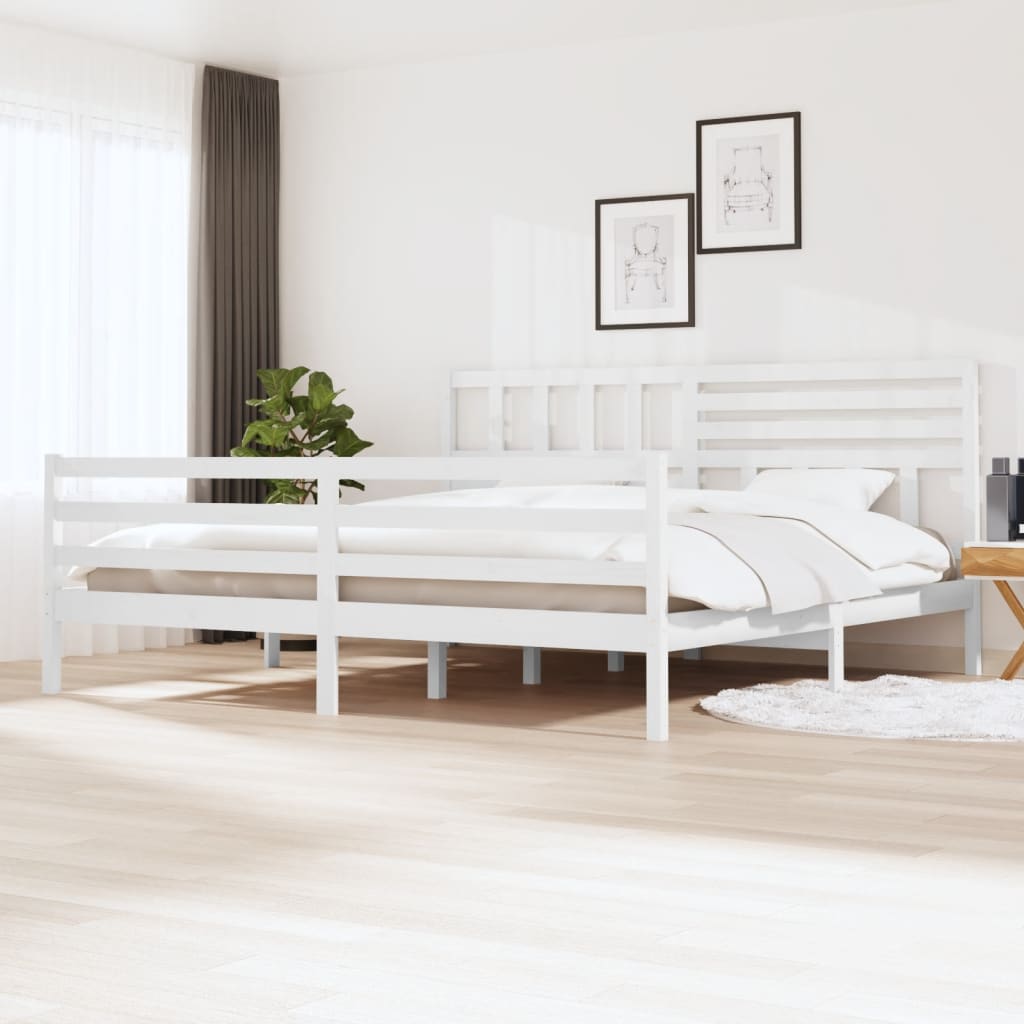 sengeramme 200x200 cm massivt træ hvid