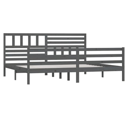 sengeramme 200x200 cm massivt træ grå