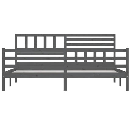 sengeramme 200x200 cm massivt træ grå
