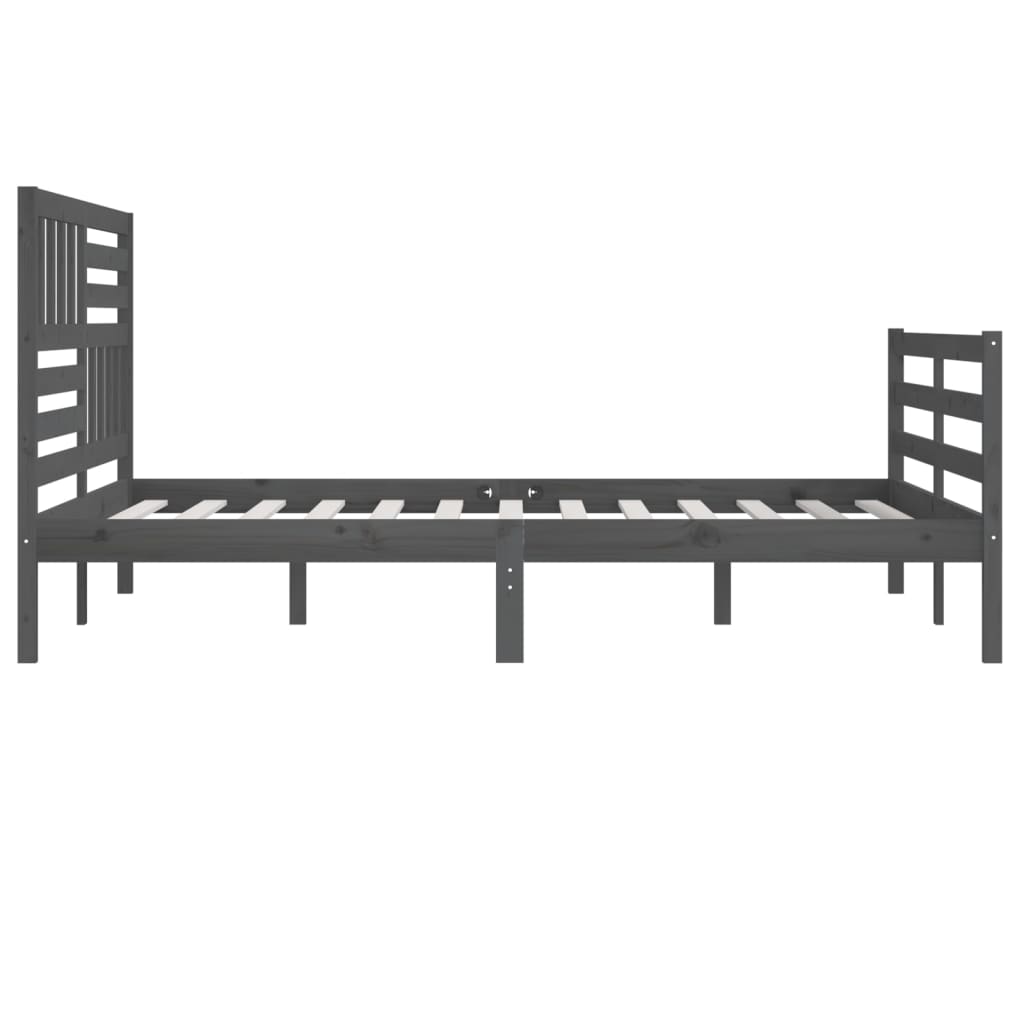 sengeramme 200x200 cm massivt træ grå
