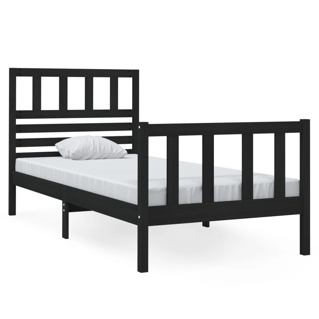 sengeramme 75x190 cm Small Single massivt træ sort