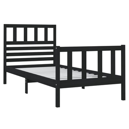 sengeramme 75x190 cm Small Single massivt træ sort