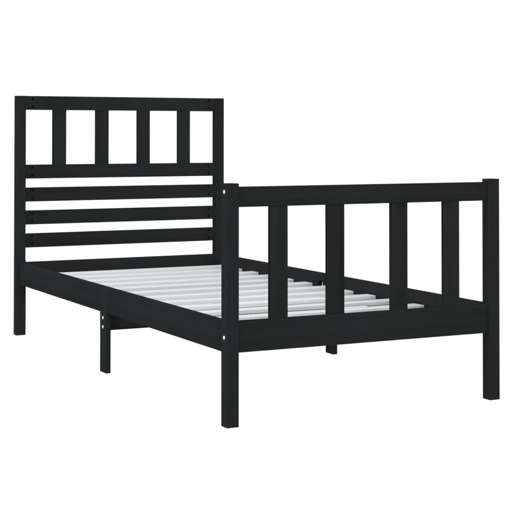 sengeramme 75x190 cm Small Single massivt træ sort