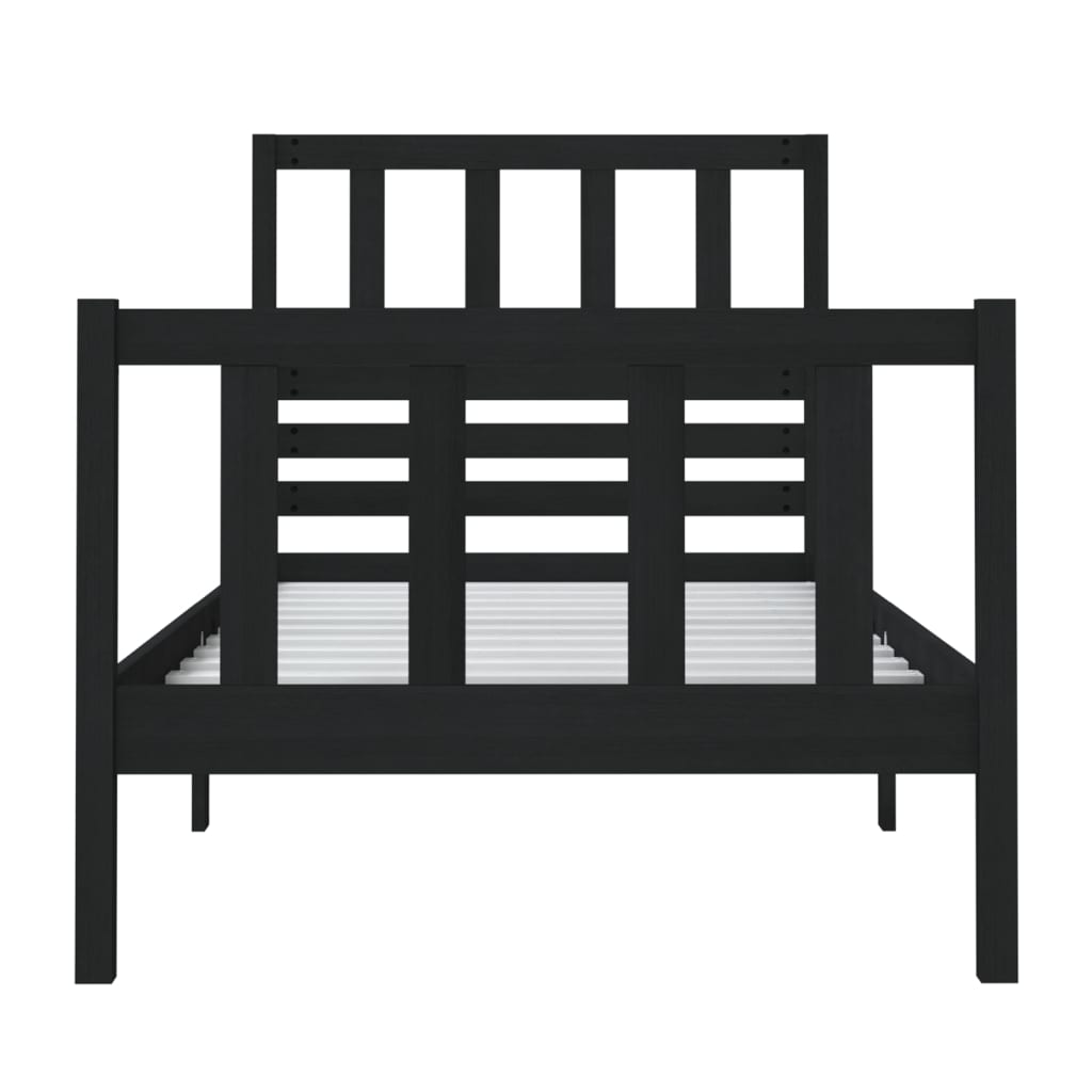 sengeramme 75x190 cm Small Single massivt træ sort