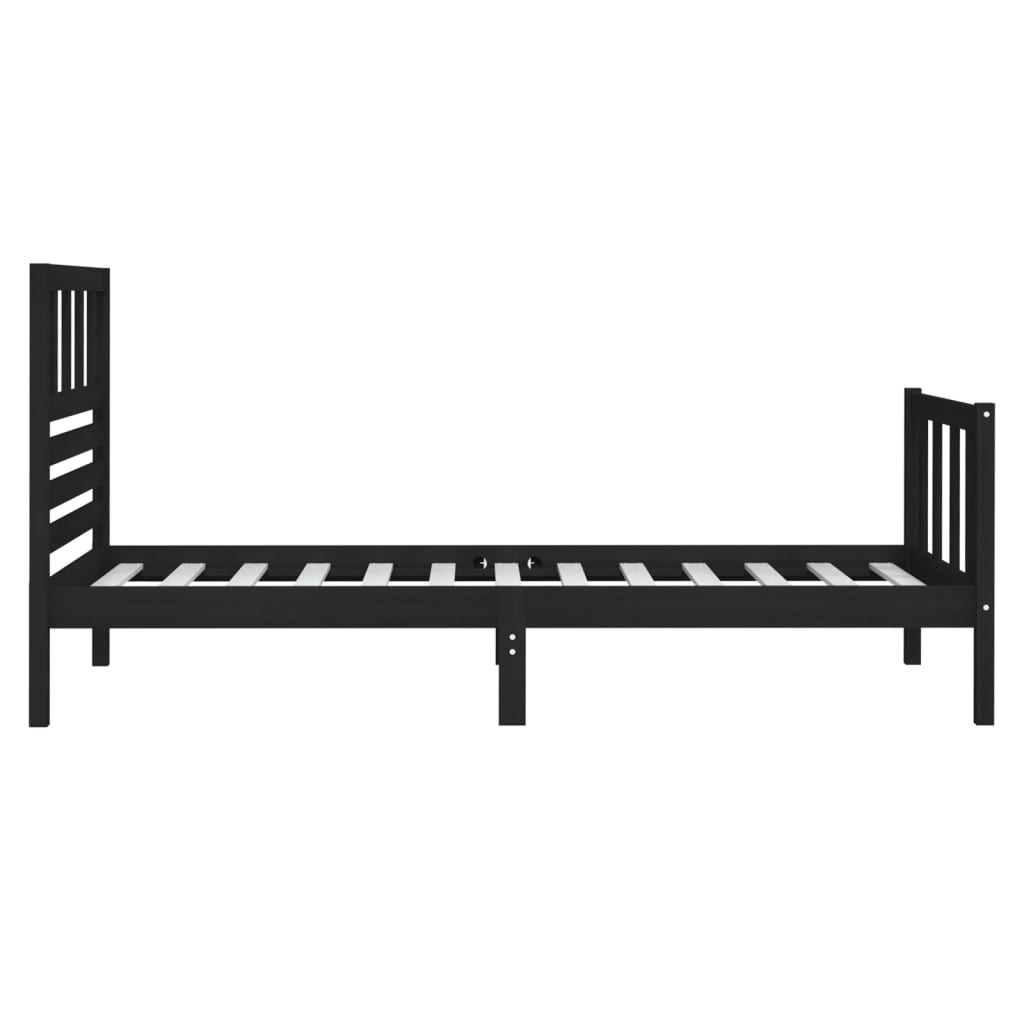 sengeramme 75x190 cm Small Single massivt træ sort
