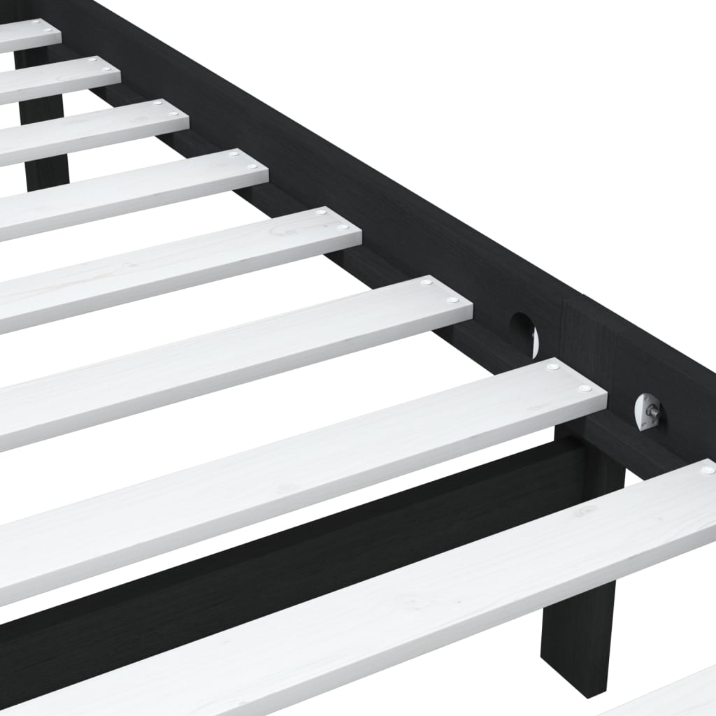 sengeramme 75x190 cm Small Single massivt træ sort