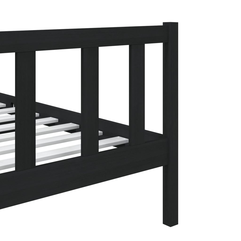sengeramme 75x190 cm Small Single massivt træ sort
