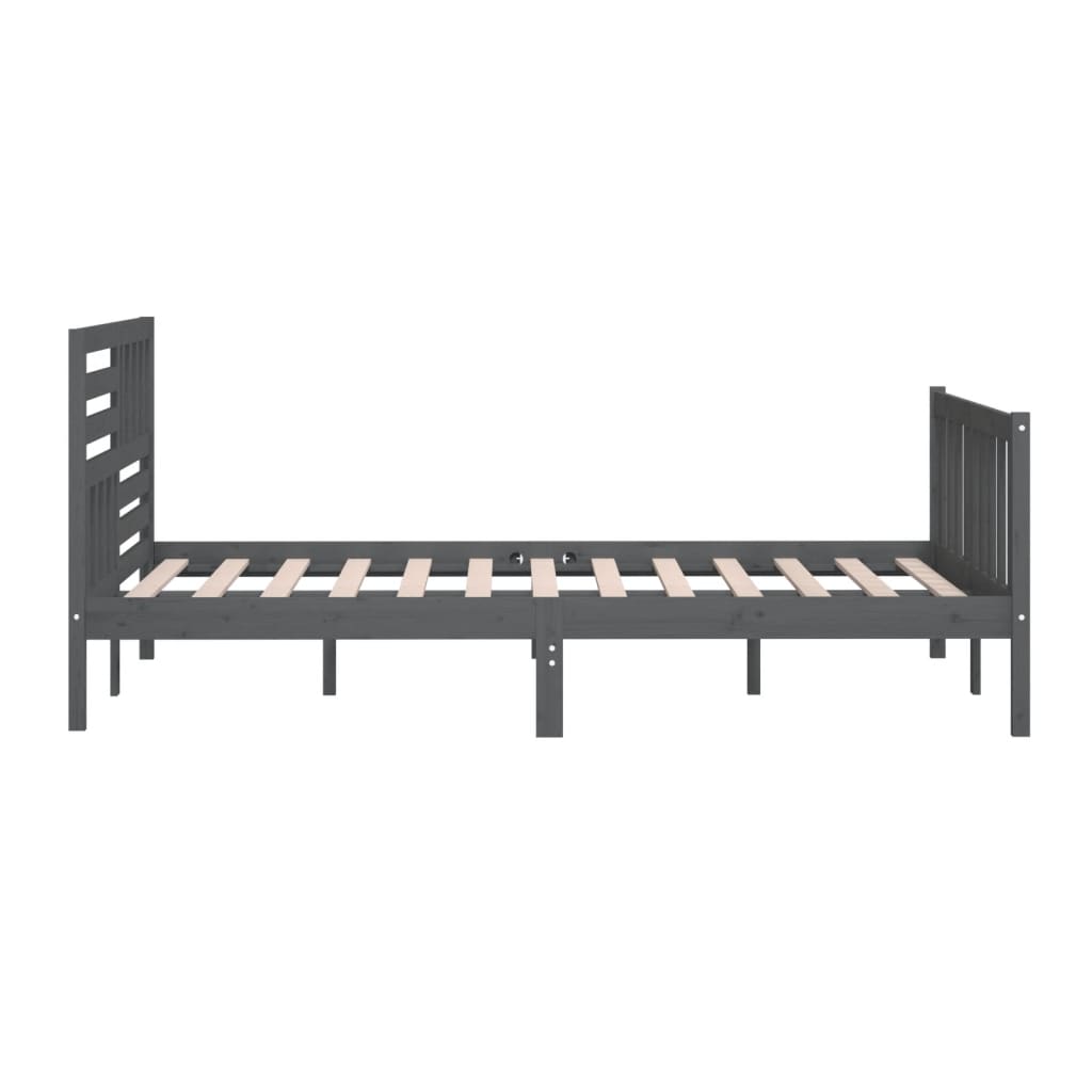 sengeramme 200x200 cm massivt træ grå