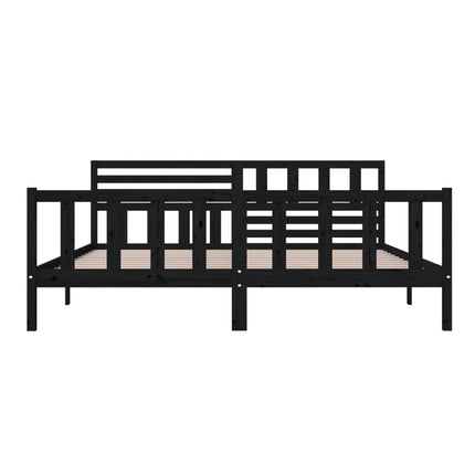 sengeramme 200x200 cm massivt træ sort