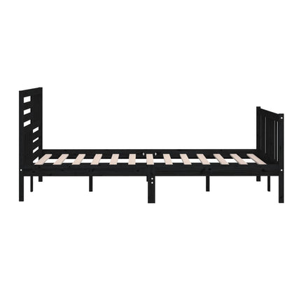 sengeramme 200x200 cm massivt træ sort