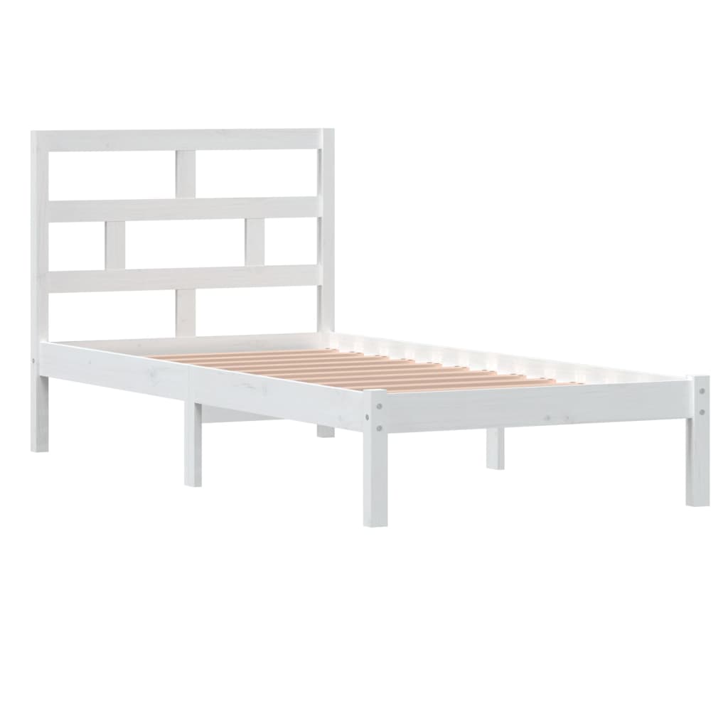 sengeramme 90x190 cm Single massivt træ hvid
