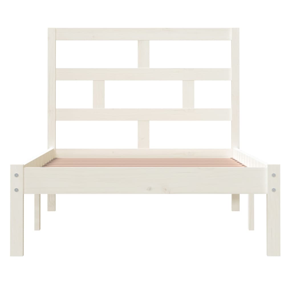 sengeramme 90x190 cm Single massivt træ hvid