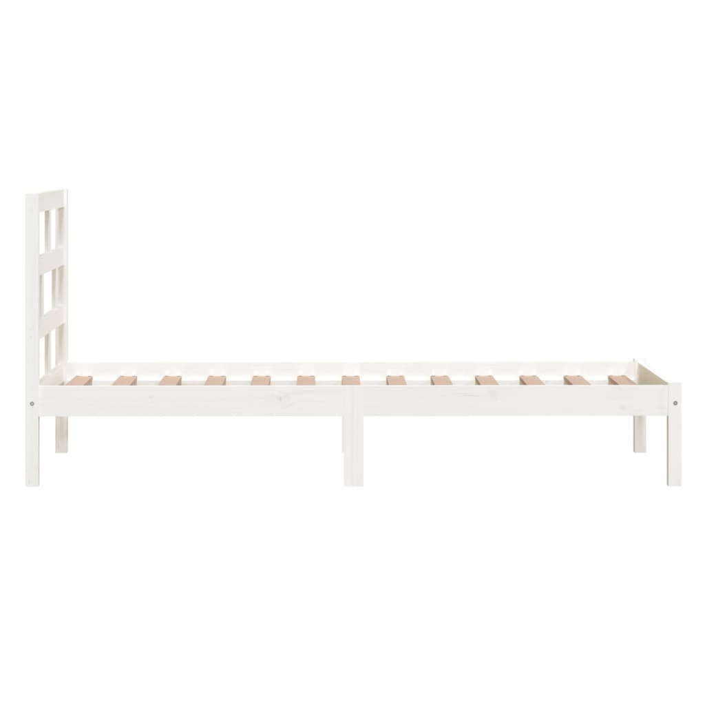 sengeramme 90x190 cm Single massivt træ hvid