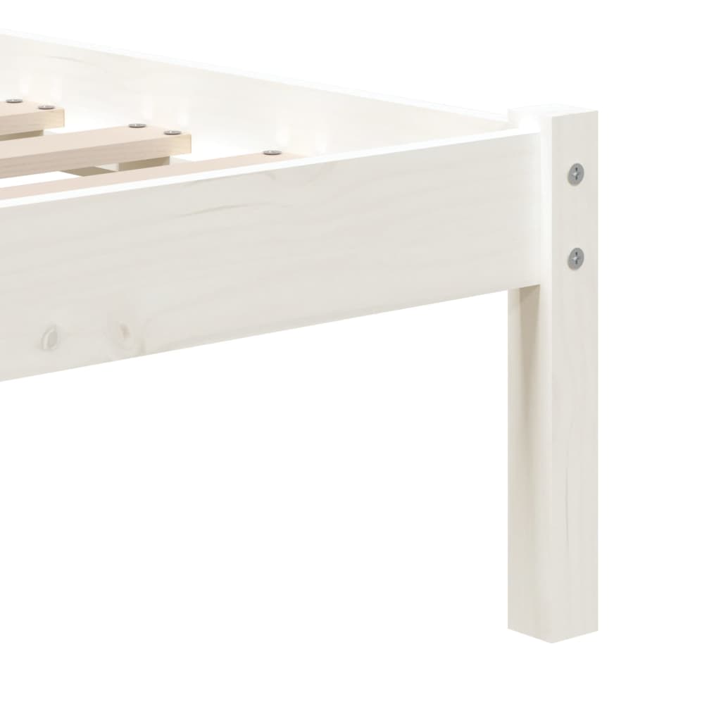 sengeramme 90x190 cm Single massivt træ hvid