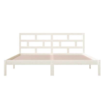 sengeramme 140x190 cm massivt fyrretræ hvid