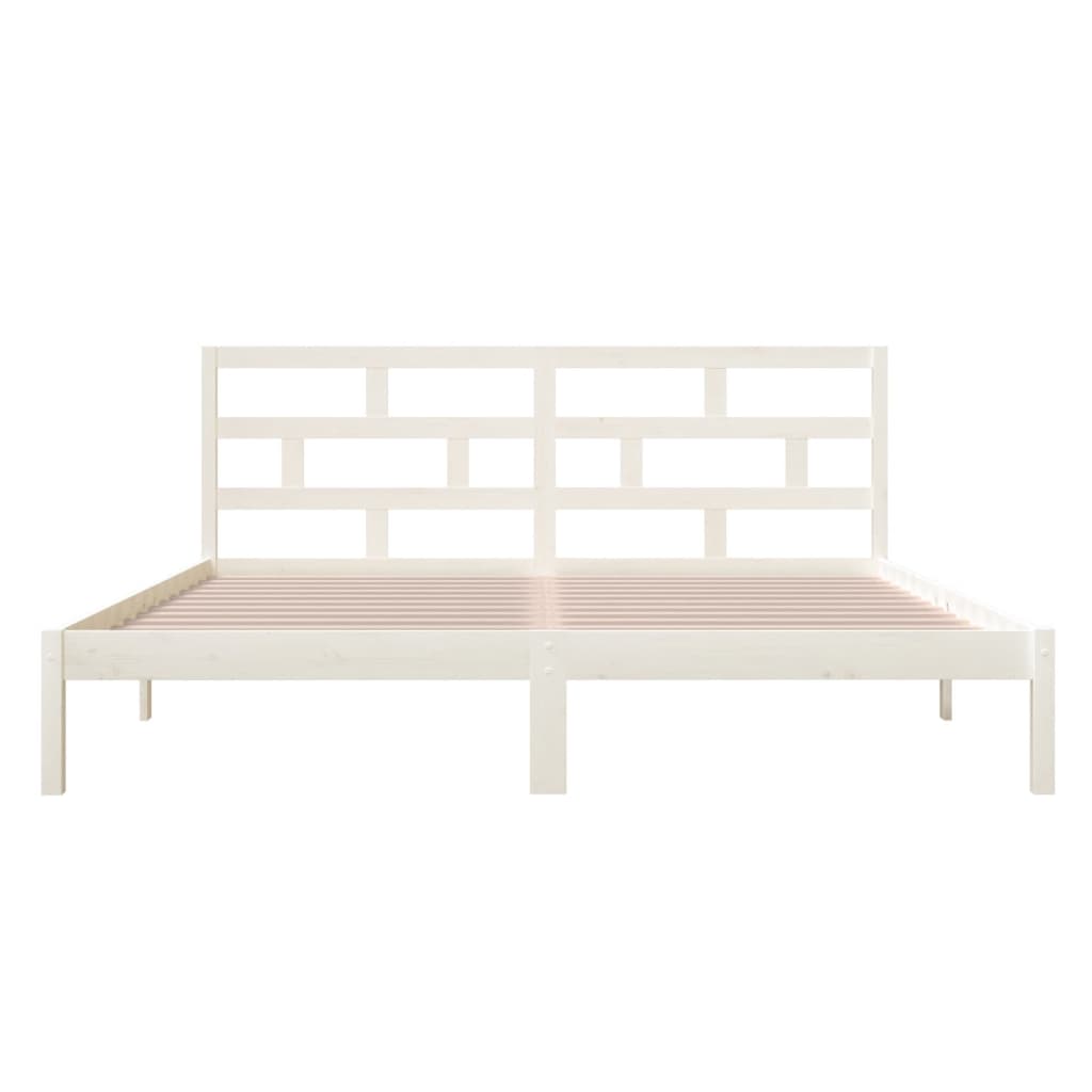 sengeramme 140x190 cm massivt fyrretræ hvid