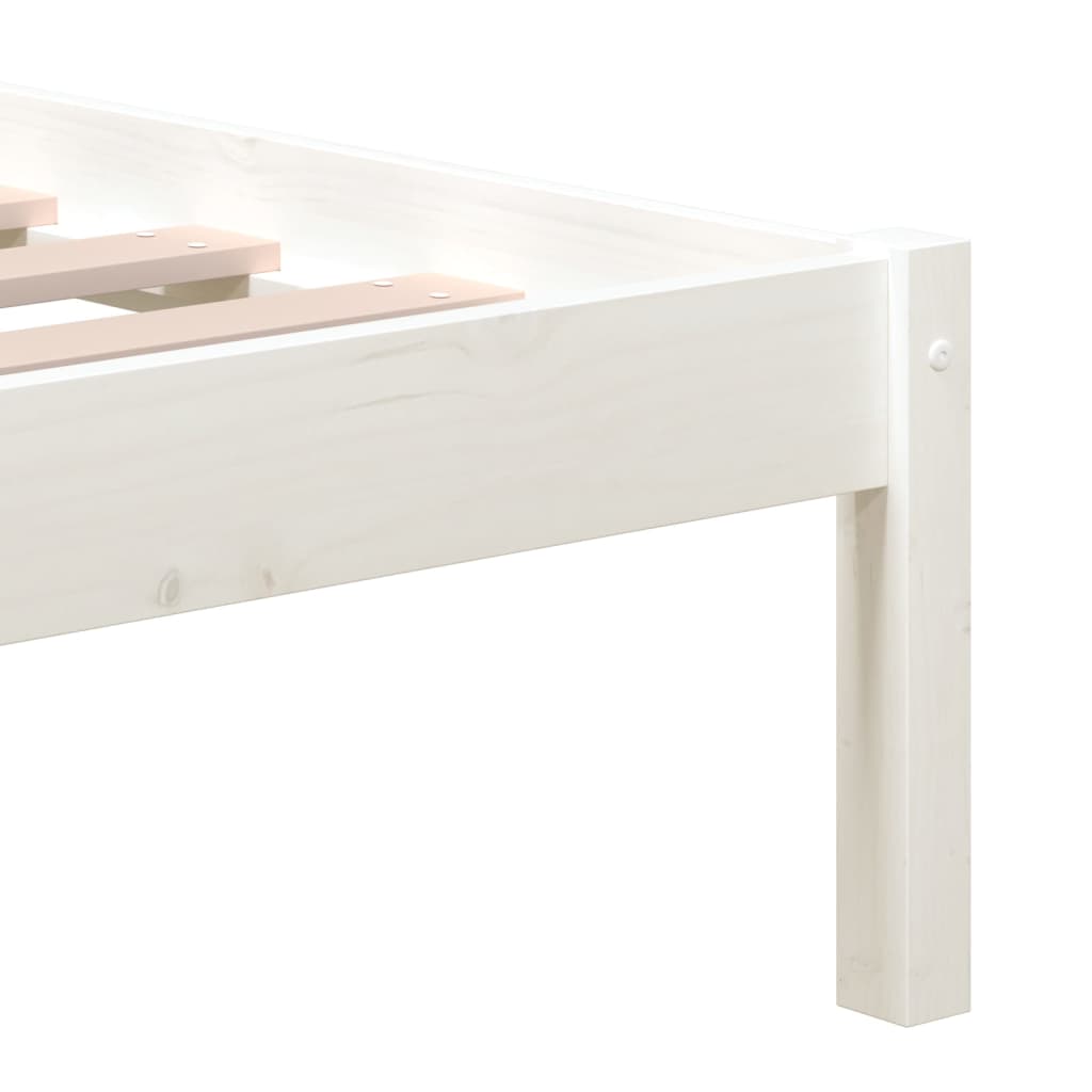sengeramme 140x190 cm massivt fyrretræ hvid