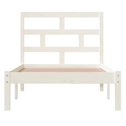 sengeramme 90x200 cm massivt fyrretræ hvid