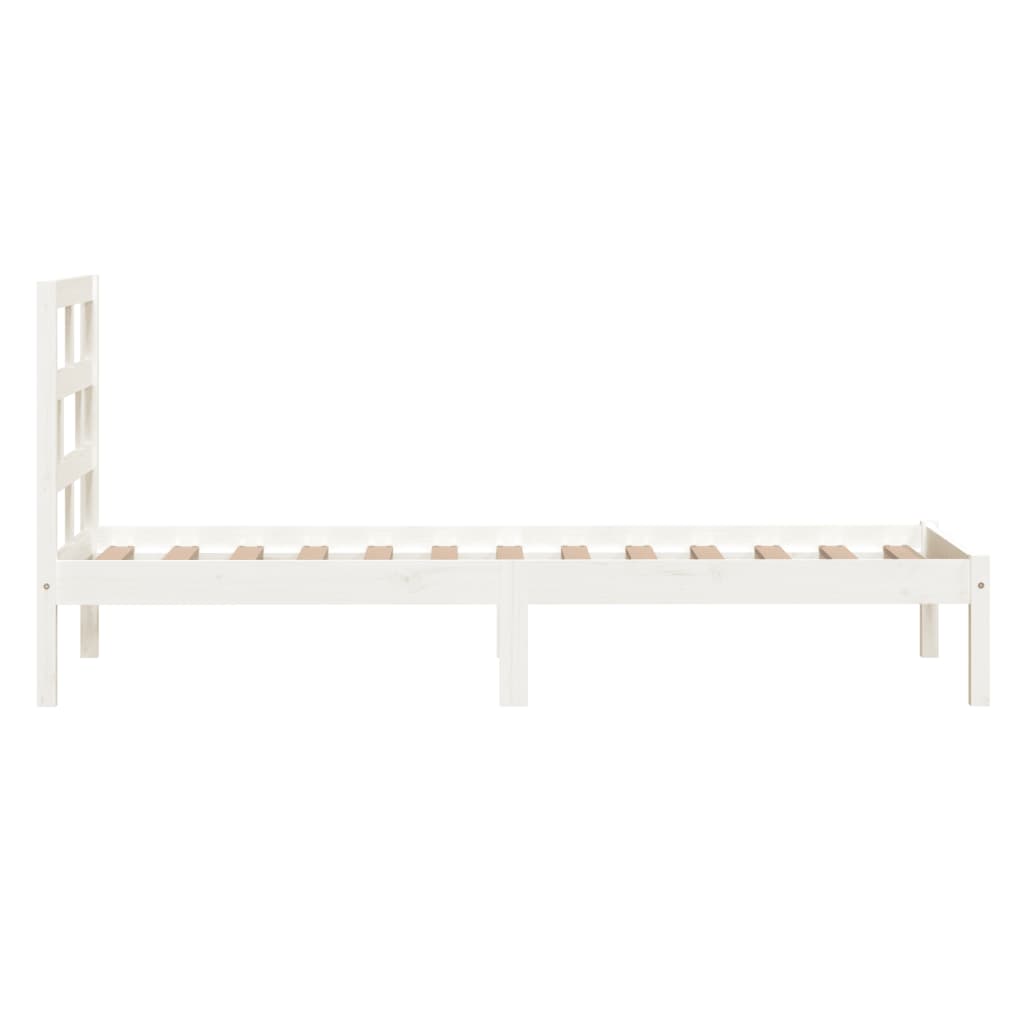 sengeramme 90x200 cm massivt fyrretræ hvid