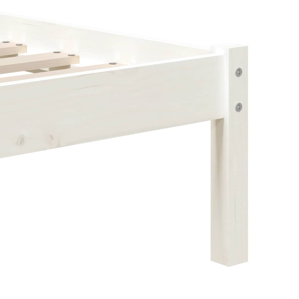 sengeramme 90x200 cm massivt fyrretræ hvid