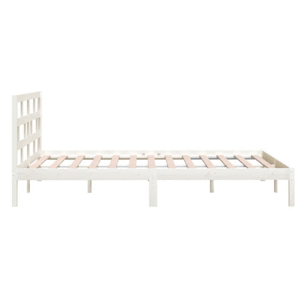 sengeramme 120x200 cm massivt fyrretræ hvid