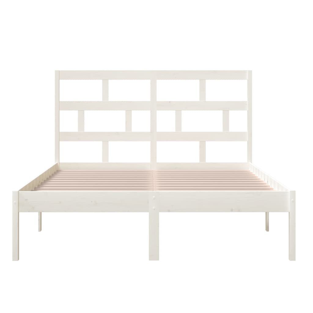 sengeramme 140x200 cm massivt fyrretræ hvid