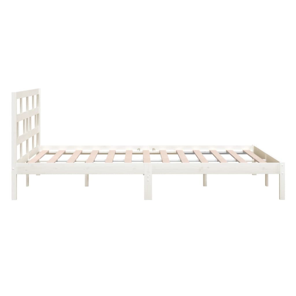 sengeramme 140x200 cm massivt fyrretræ hvid