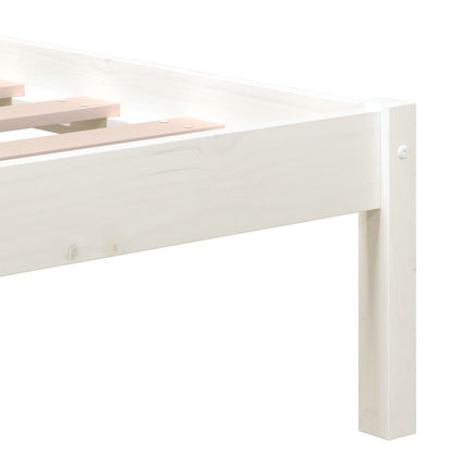 sengeramme 140x200 cm massivt fyrretræ hvid