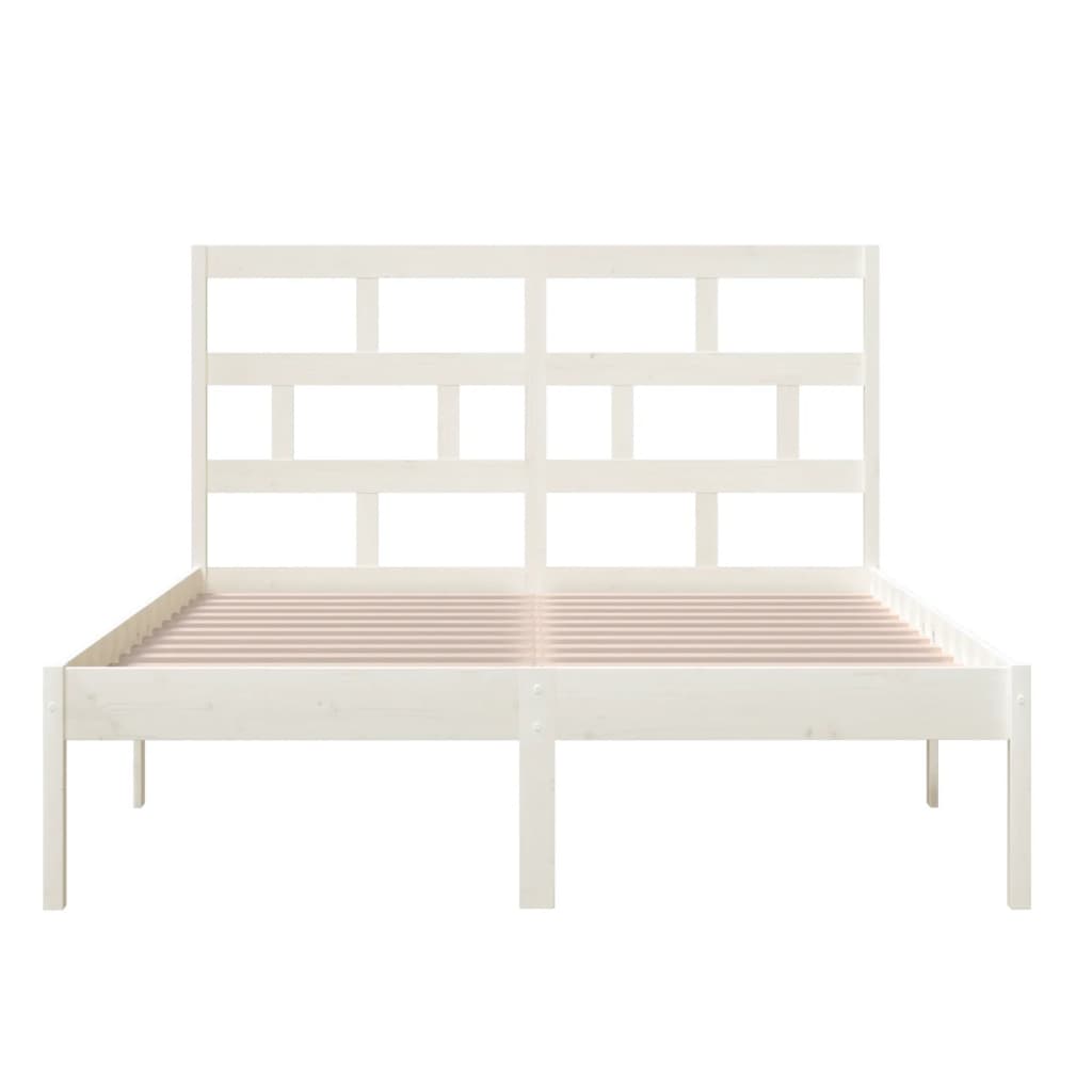 sengeramme 150x200 cm King Size massivt træ hvid