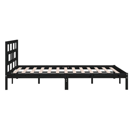 sengeramme 150x200 cm King Size massivt træ sort
