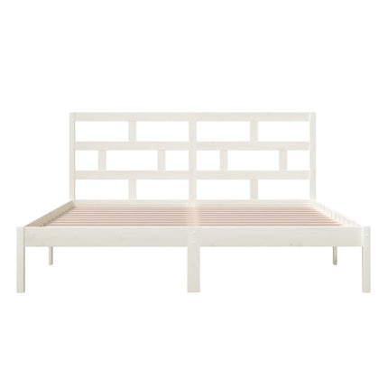sengeramme 160x200 cm King Size massivt træ hvid