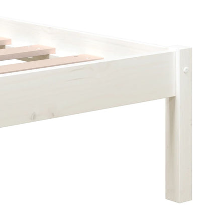 sengeramme 160x200 cm King Size massivt træ hvid