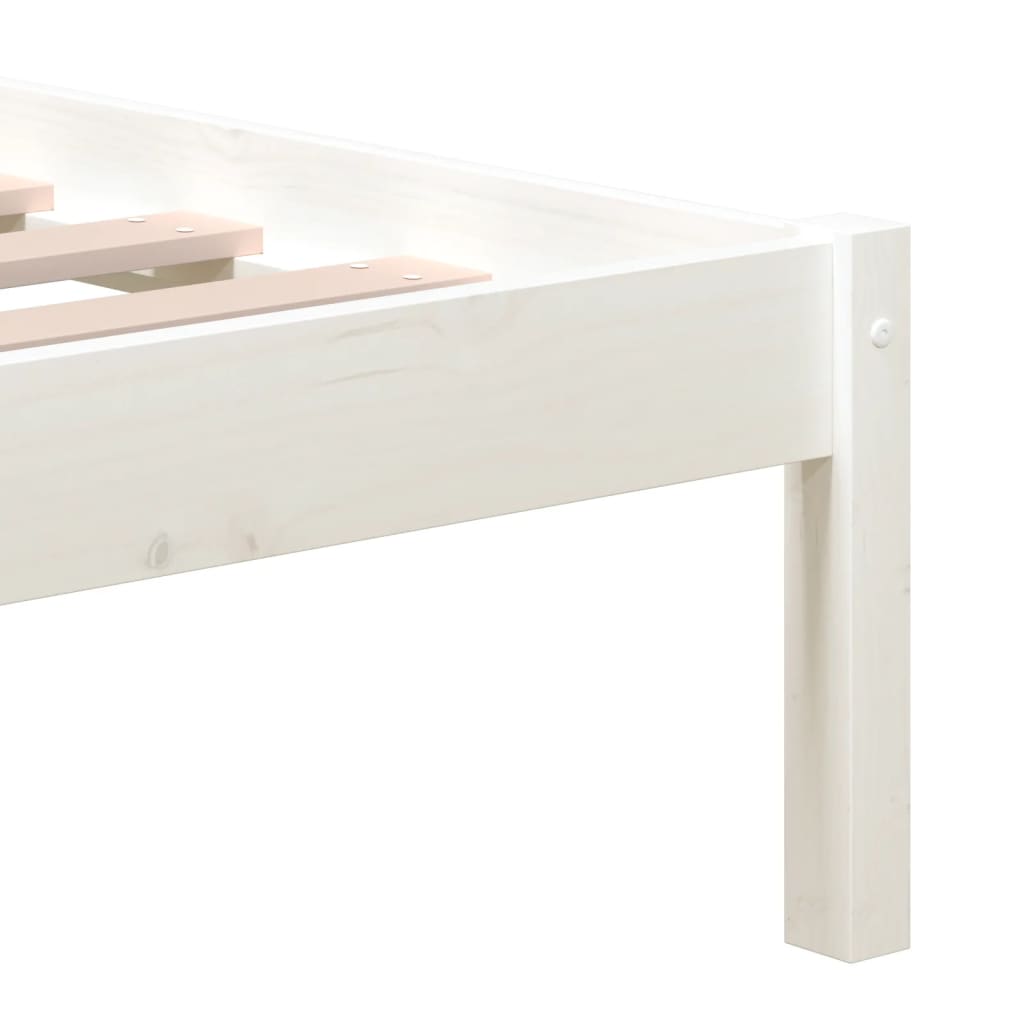 sengeramme 160x200 cm King Size massivt træ hvid