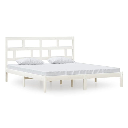 sengeramme 180x200 cm Super King massivt træ hvid