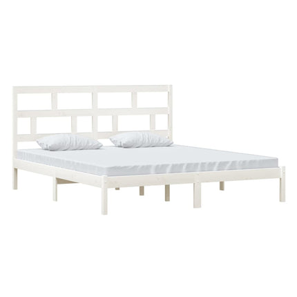 sengeramme 180x200 cm Super King massivt træ hvid
