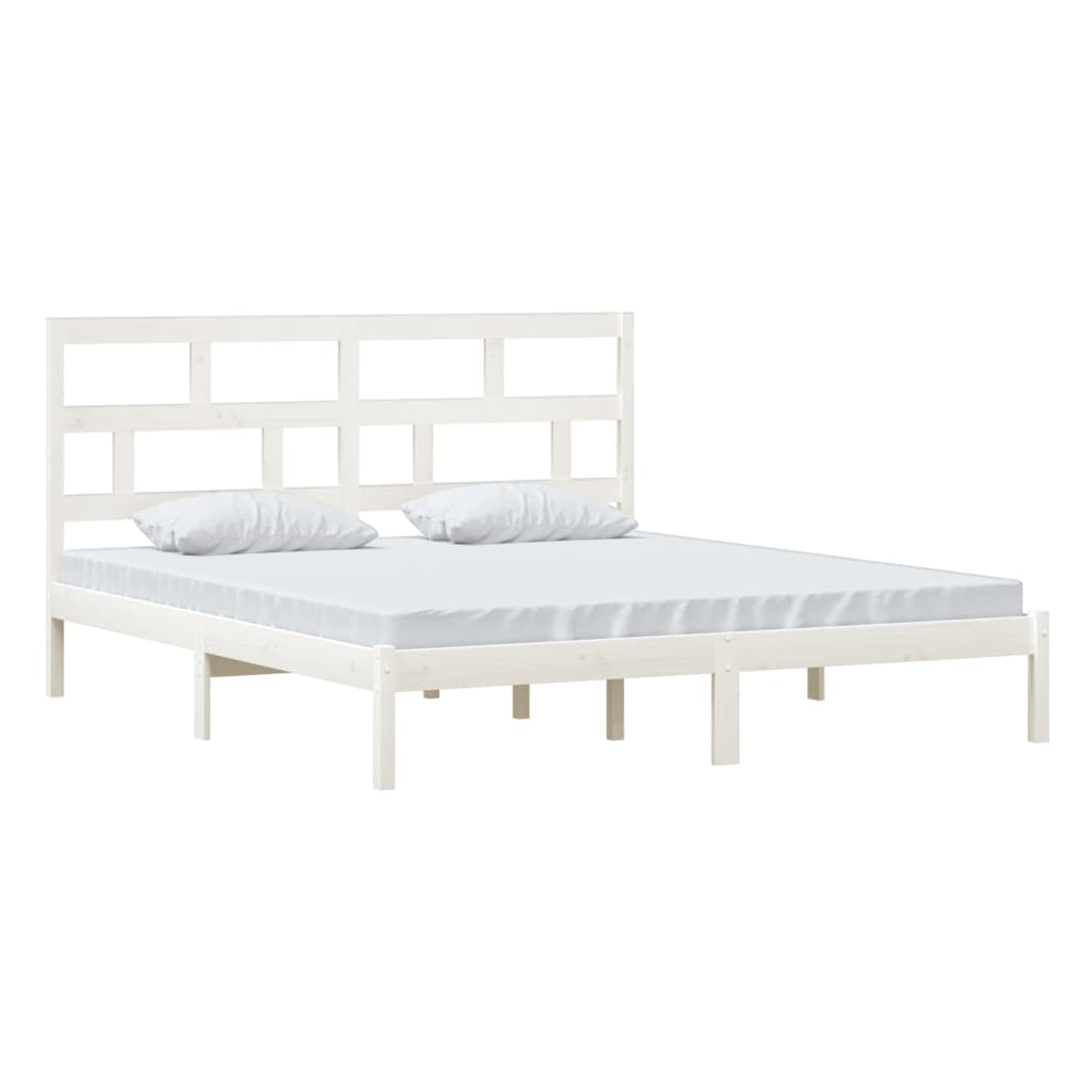 sengeramme 180x200 cm Super King massivt træ hvid