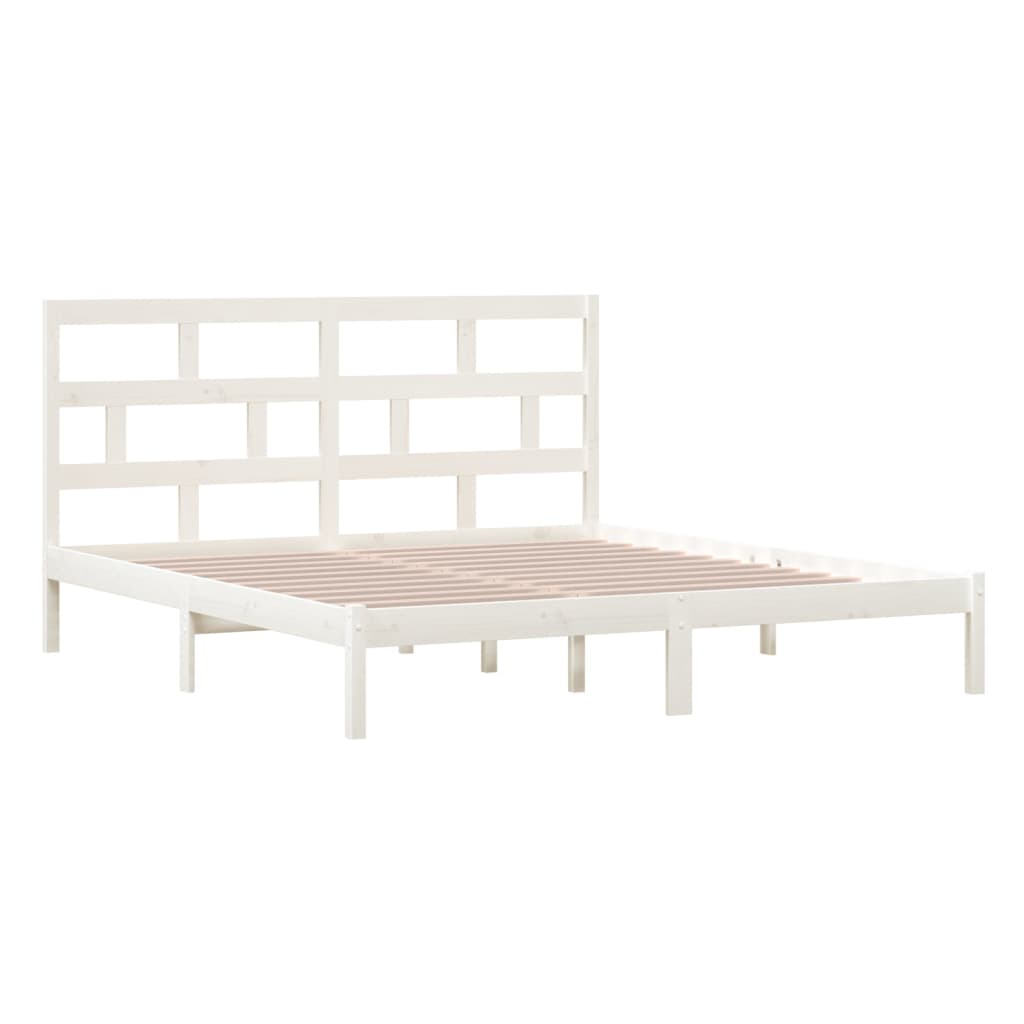 sengeramme 180x200 cm Super King massivt træ hvid