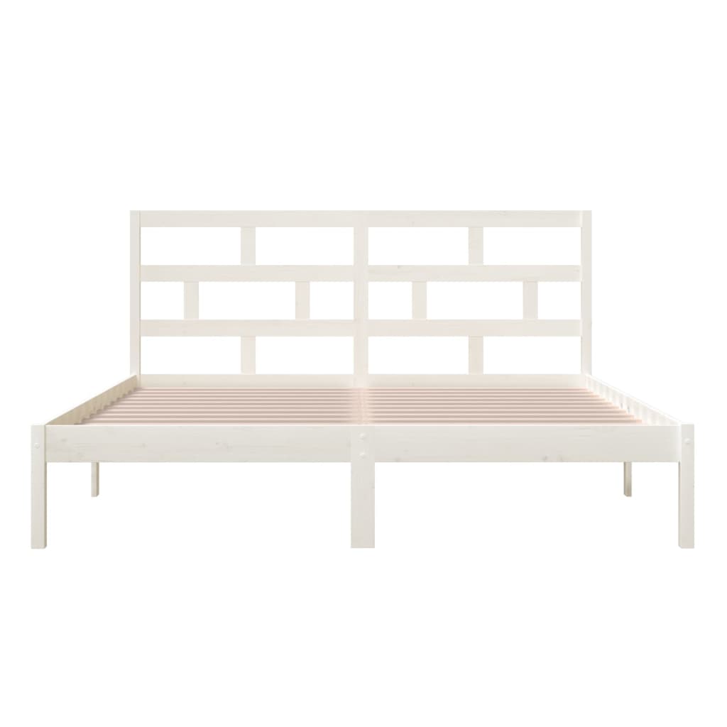 sengeramme 180x200 cm Super King massivt træ hvid