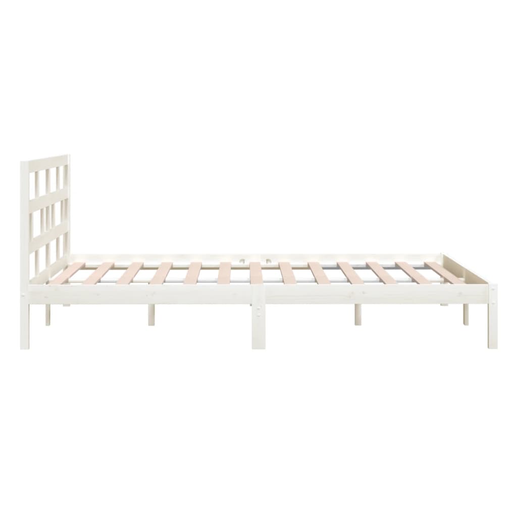 sengeramme 180x200 cm Super King massivt træ hvid