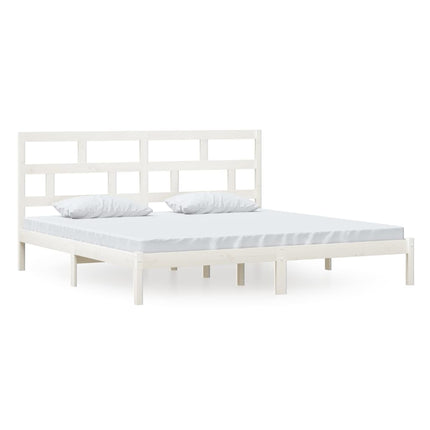 sengeramme 200x200 cm massivt fyrretræ hvid