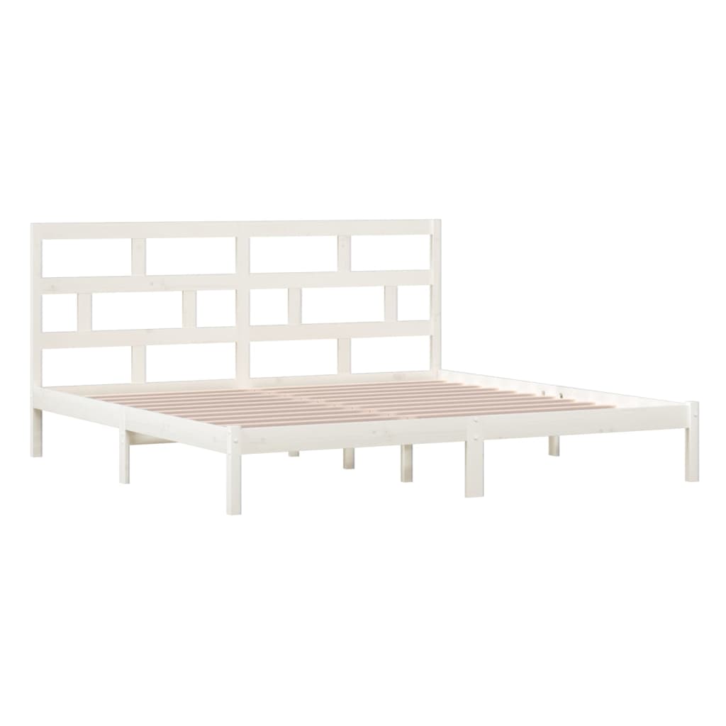 sengeramme 200x200 cm massivt fyrretræ hvid
