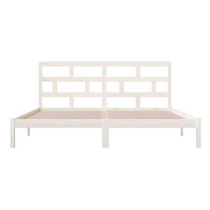 sengeramme 200x200 cm massivt fyrretræ hvid