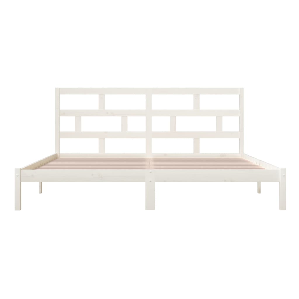 sengeramme 200x200 cm massivt fyrretræ hvid