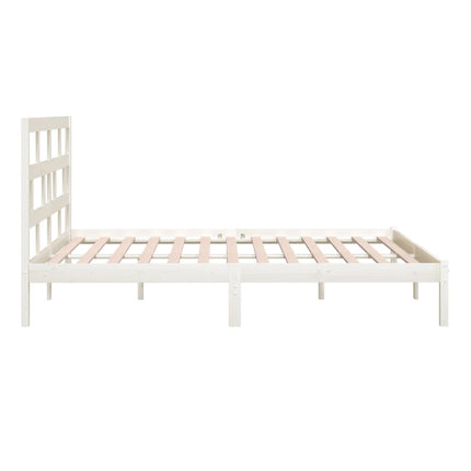sengeramme 200x200 cm massivt fyrretræ hvid