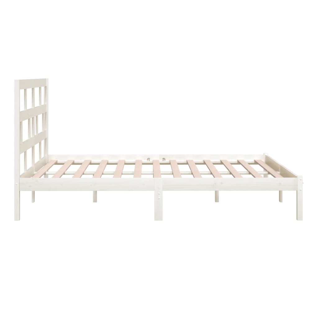 sengeramme 200x200 cm massivt fyrretræ hvid