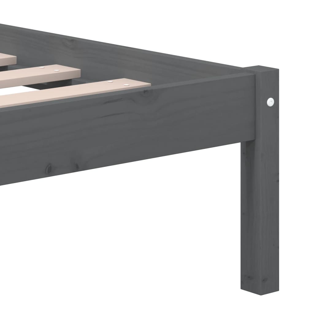 sengeramme 200x200 cm massivt fyrretræ grå